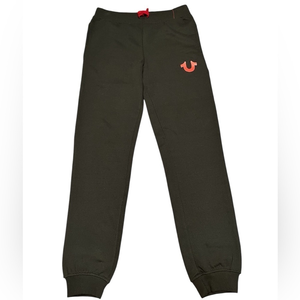 NWOT True Religion Black with Red Graphic Drawstring Sweat Pants/ Joggers Size L